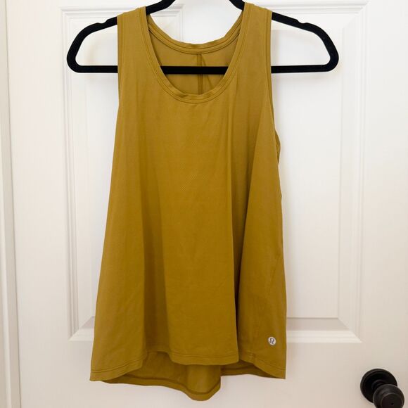 Women Lululemon Essential Tank Top *Train Slim Fit Hip Length in Gold Spice - Picture 2 of 7
